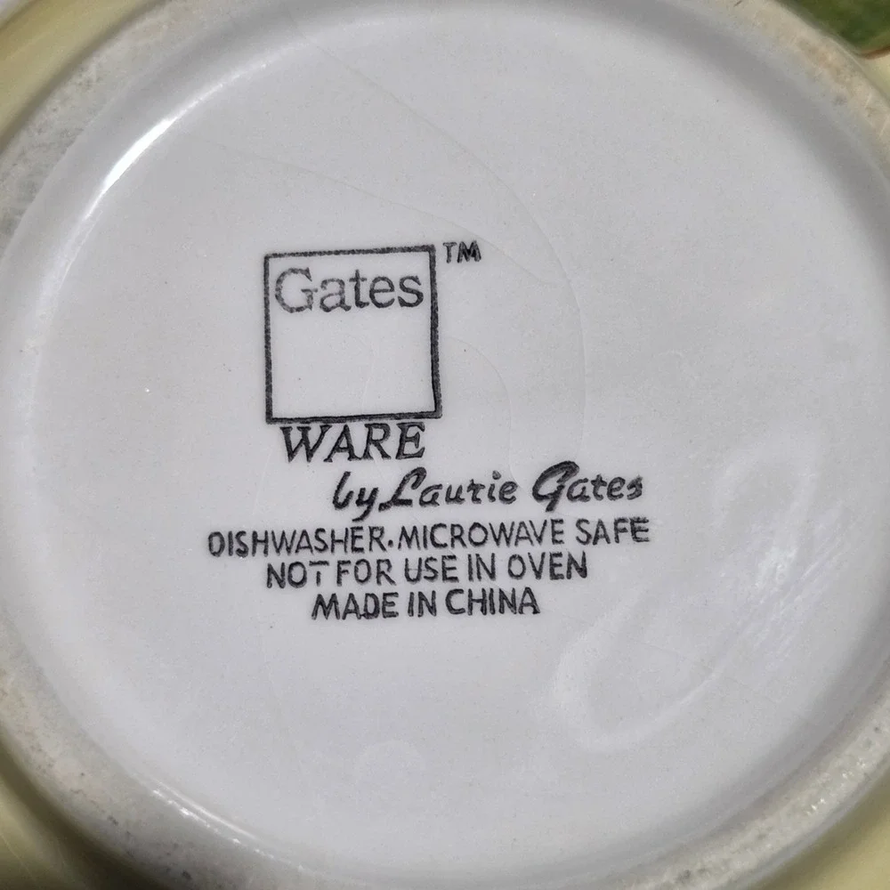 Gates Ware by Laurie Gates Yellow Pear Ceramic Hand Painted Serving Bowl 6
